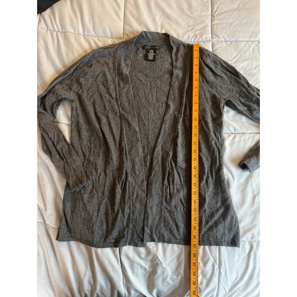 apostrophe charcoal grey cotton rabbit hair blend cardigan size M